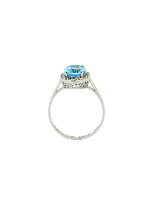 Fa Cad'oro Women's White Gold Ring with Zircon 14K