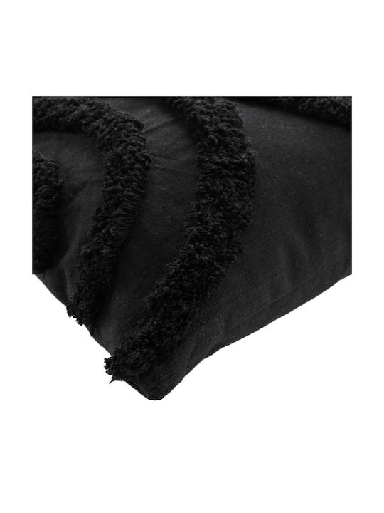 Douceur d'Intérieur Sofa Cushion L-c Zita with Black Furry Fabric 40x40cm