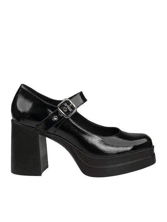Pantofi cu toc cu Curea Negre