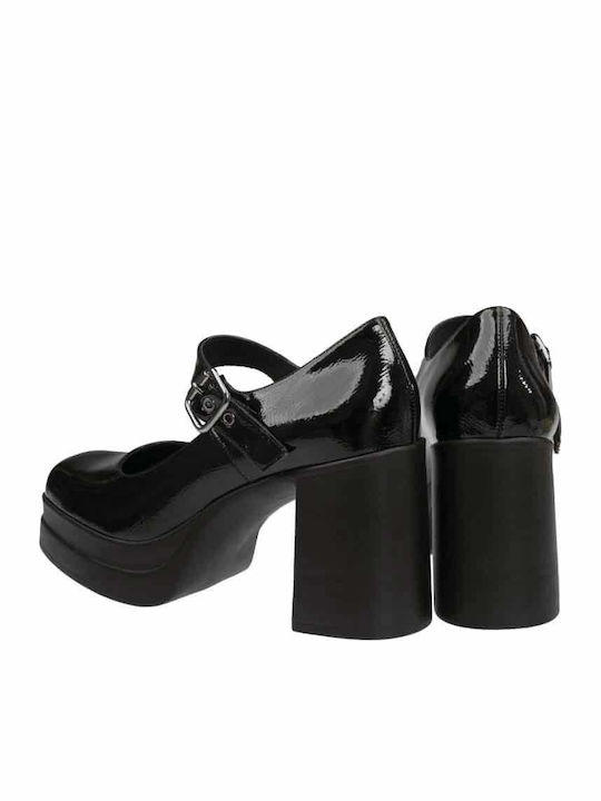 Pantofi cu toc cu Curea Negre