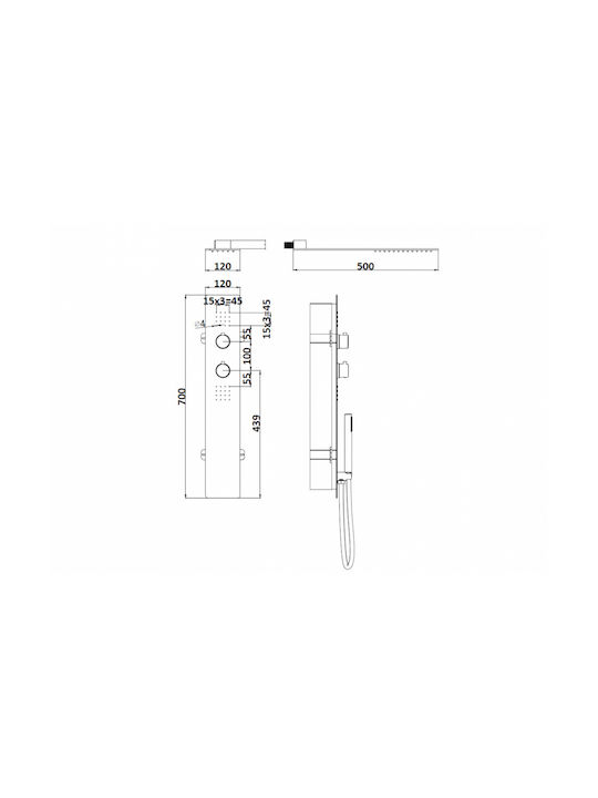 Sparke Oneral-13 Built-in Mixer & Shower Head Set for Shower 2 Exits White