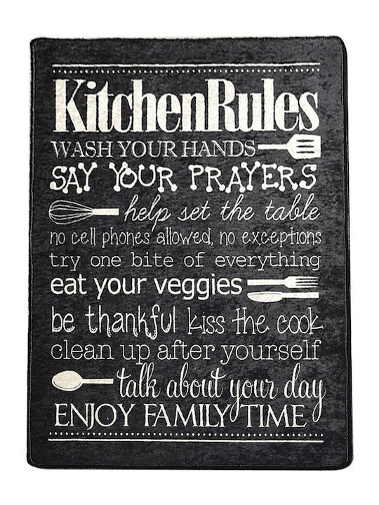 Conceptum Hypnose Kitchen Mat Runner 80x150cm Black Conceptum Hypnose Kitchen Mat Runner 80x150cm Black