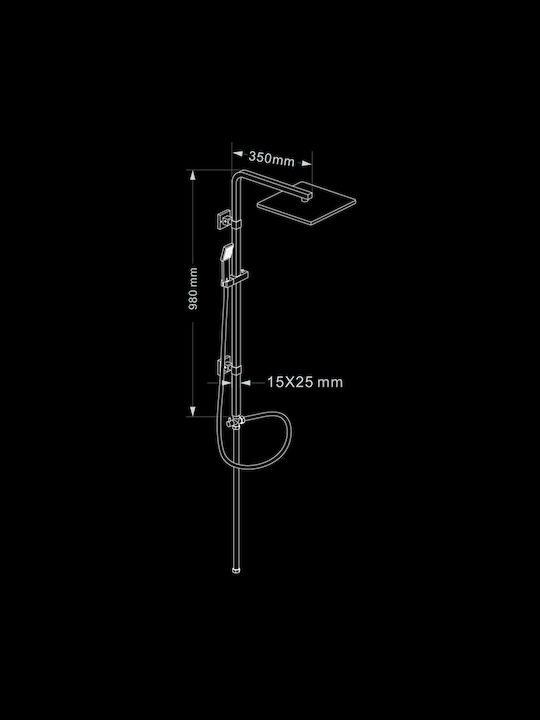Vinci Adatto Shower Column without Mixer Silver Vinci Adatto Shower Column without Mixer Silver