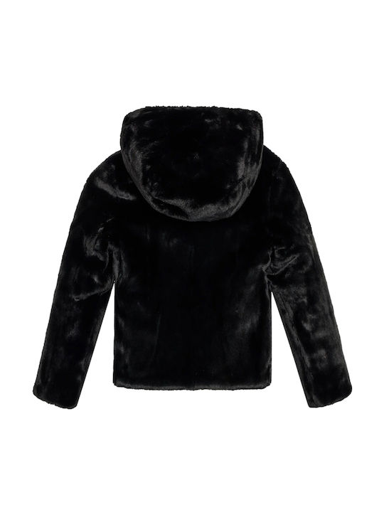 Kids' Casual Jacket Double Sided with Hood Black