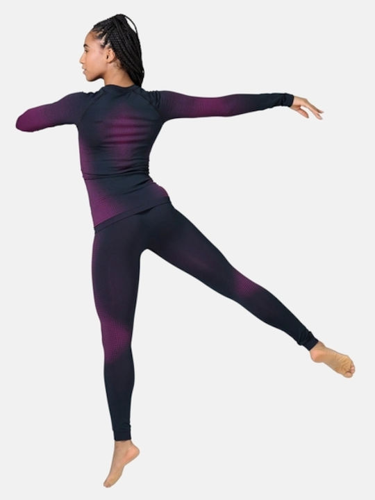 Odlo Performance Warm Eco Frauen Thermounterwäsche Langärmliges Hemd Fuchsia - Schwarz