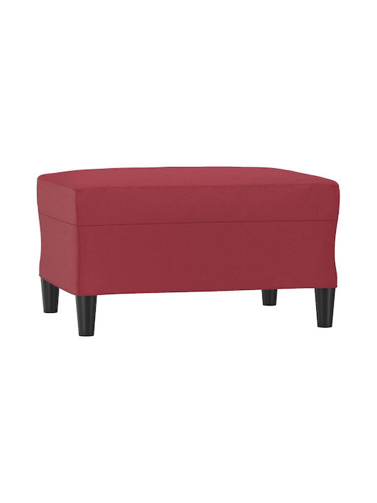 Burgundy Artificial Leather Footstool Upholstered 70x55x41cm