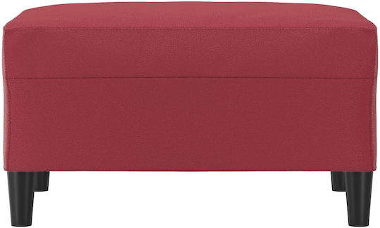 Fußhocker Mit Künstliches Leder Burgundisch 70x55x41cm