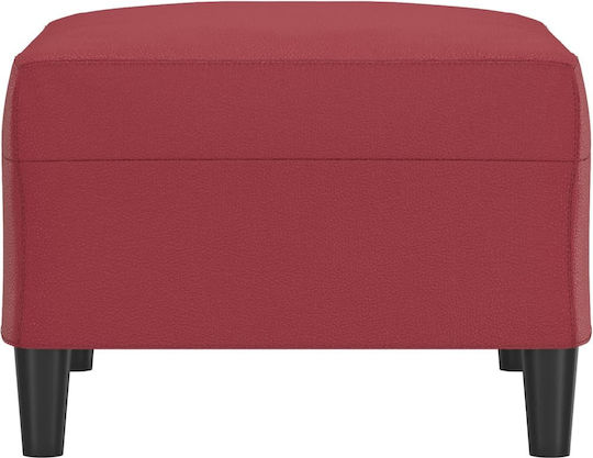 Fußhocker Mit Künstliches Leder Burgundisch 70x55x41cm