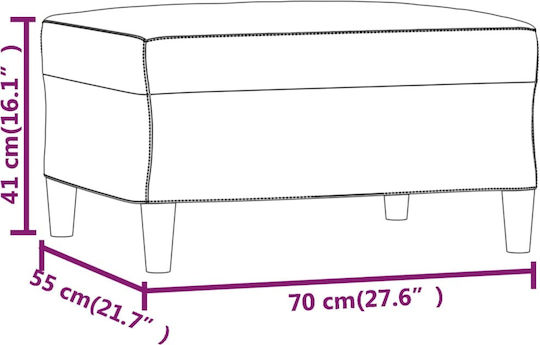 Fußhocker Mit Künstliches Leder Burgundisch 70x55x41cm