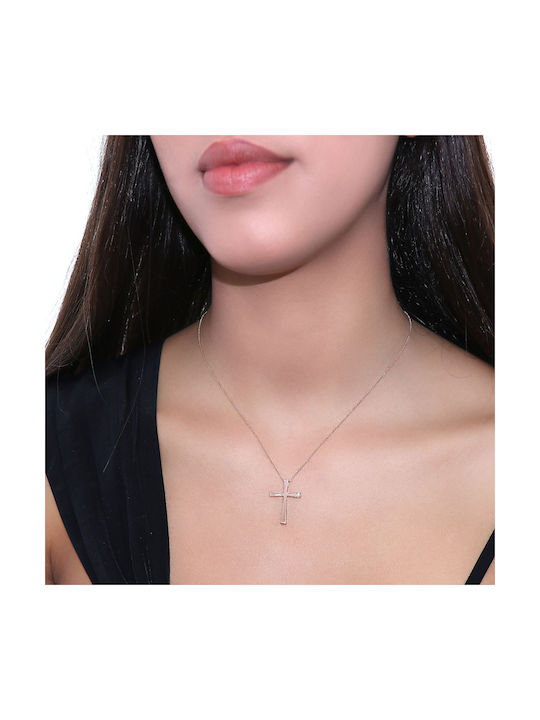 Triantos Damen Roségold Kreuz 14K mit Kette