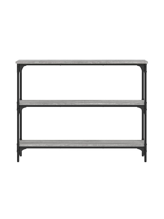 Console Table Wood & Metal Grey Sonoma L100xW22.5xH75cm