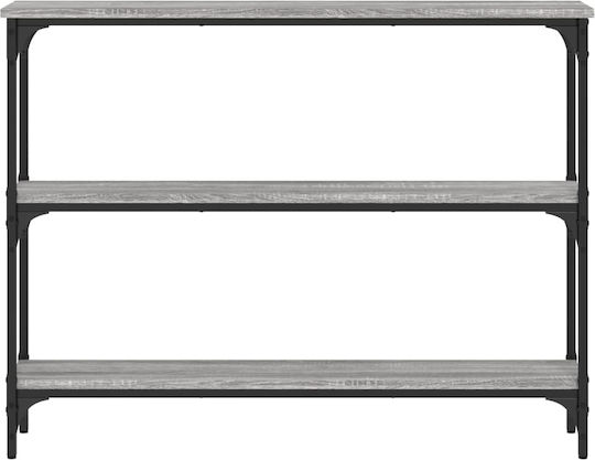 Console Table Wood & Metal Grey Sonoma L100xW22.5xH75cm