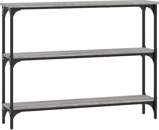 Console Table Wood & Metal Grey Sonoma L100xW22.5xH75cm