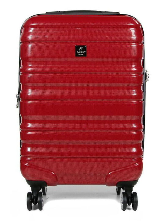 Airtex Paris Βαλίτσα Ταξιδίου Καμπίνας Σκληρή Μπορντό με 4 Ρόδες Ύψους 55εκ.