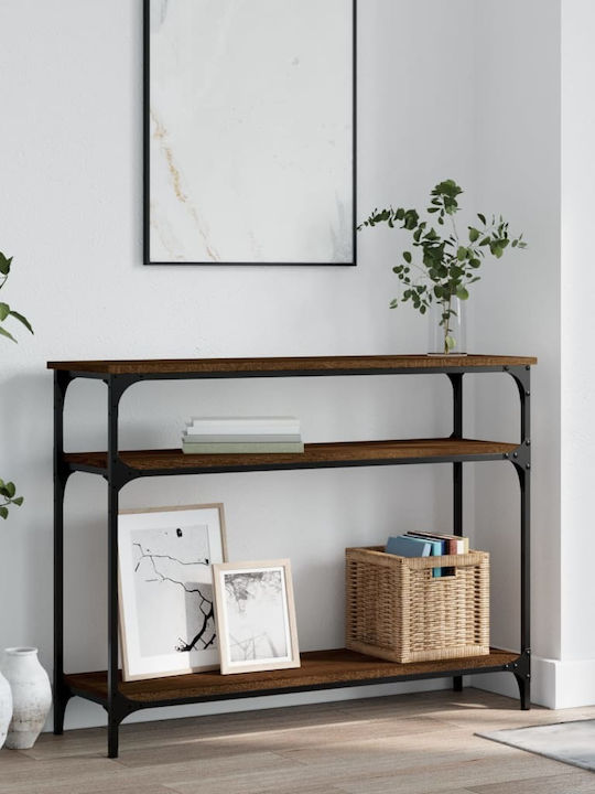 Console Table Wood & Metal Coffee L100xW29xH75cm