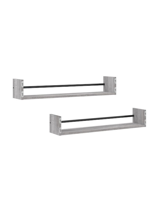 Gray Sonoma Wall Shelves (2 Pieces) 80x16x14 cm