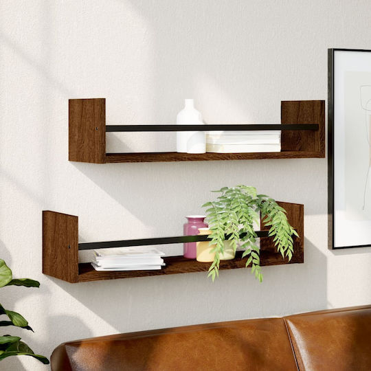 Поставки Стенен Кафяв дъб 2бр 60x16x14см.