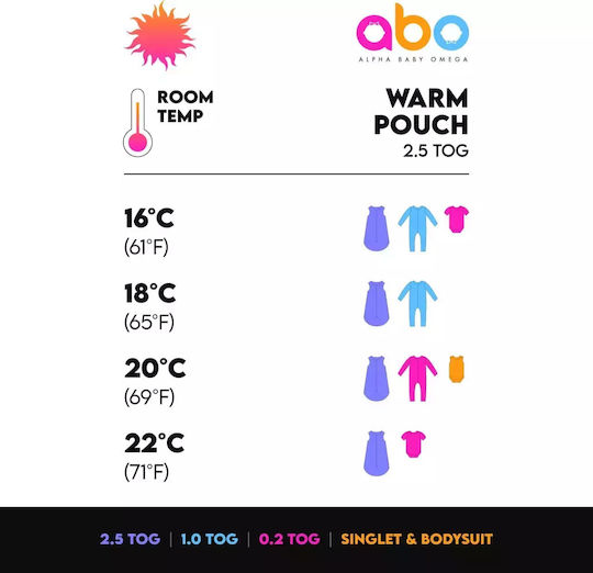 Ako Winter Sleeping Bag with Feet 2.5 Tog Rainbow with Detachable Sleeves