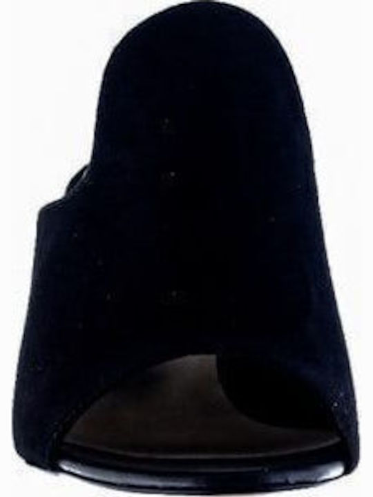 Мюли с Дебел Висока Ток Pearl Black