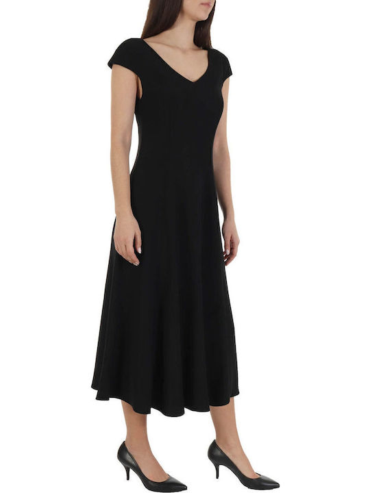 Sommer Midi Damenkleid Schwarz