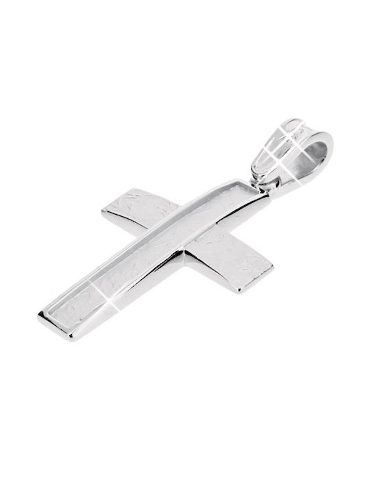 Xrisokosmima Men's White Gold Cross 9K with Chain