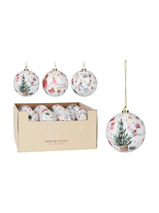 ArteLibre Weihnachtshänger Kugel Ornament Papier Bunt 10cm