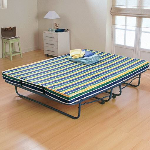 Folding Guest Bed with 10cm Mattress Single Black 190x70cm