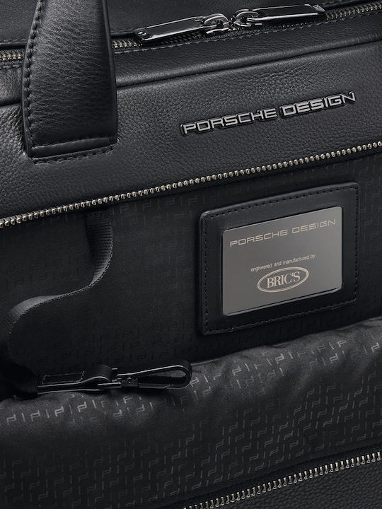 Porsche Piele Geantă pentru bărbați Servietă Neagră