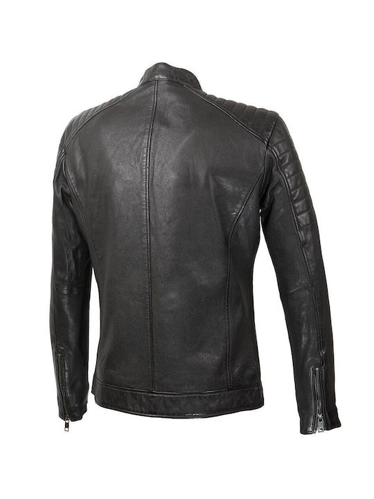 Mays And Rose Mustang Men's Winter Leather Jacket BLACK