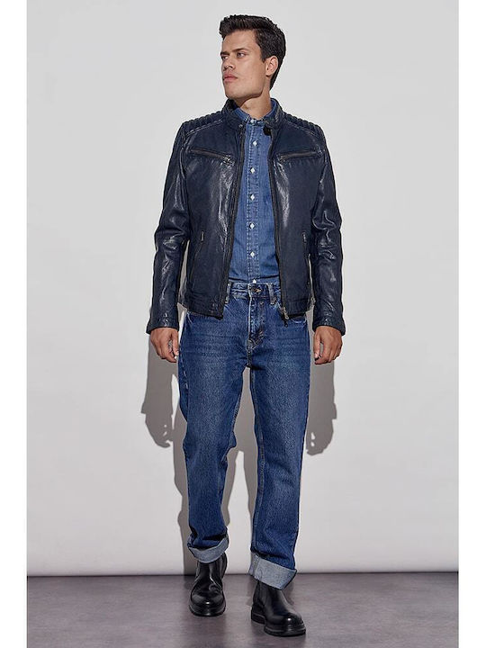 Lederjacke Jacke Blau
