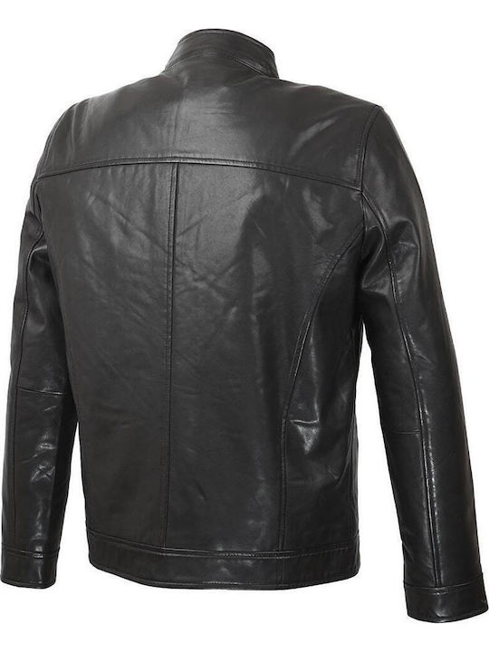 Lederjacke Winter Jacke Schwarz