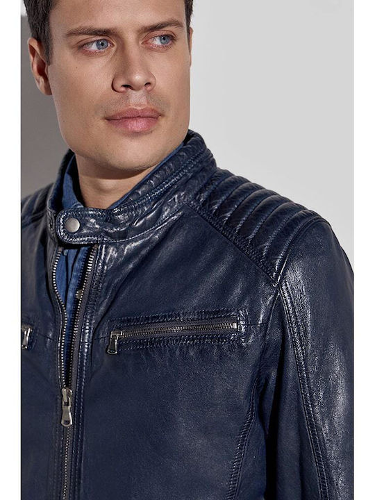 Lederjacke Jacke Blau