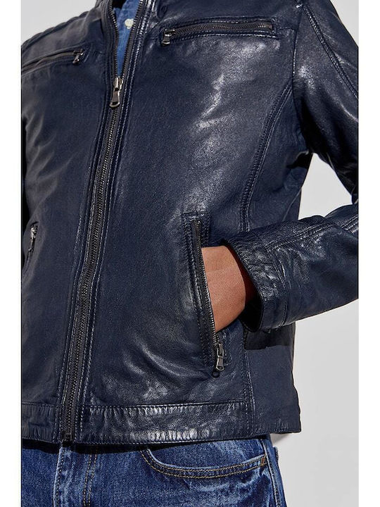 Lederjacke Jacke Blau