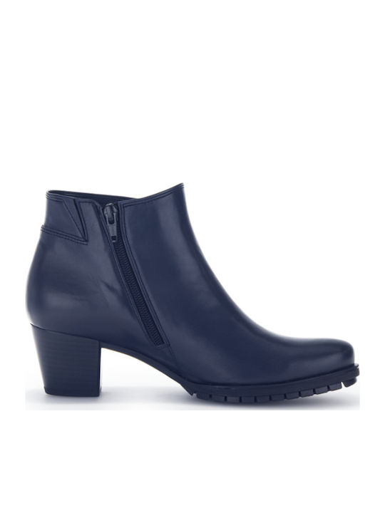 Leather Women's Ankle Boots Blue