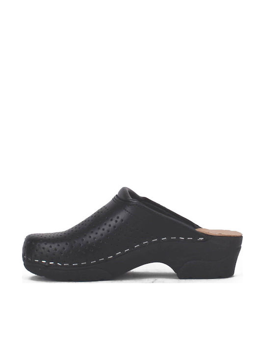 Comfort Way Shoes Women's Leather Anatomic Clogs Black