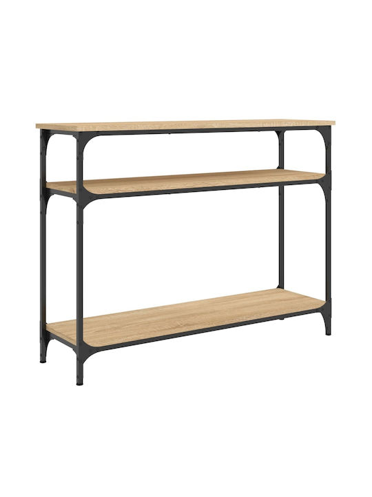 Console Table Wood & Metal Sonoma Δρυς L100xW29xH75cm