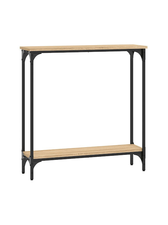 Console Table Wood & Metal Sonoma Δρυς L75xW22.5xH75cm