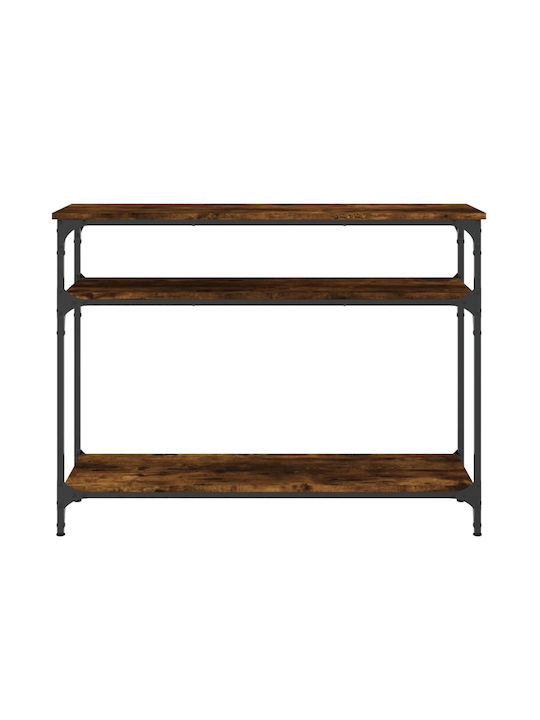 Console Table Wood & Metal Smoky Oak L100xW29xH75cm