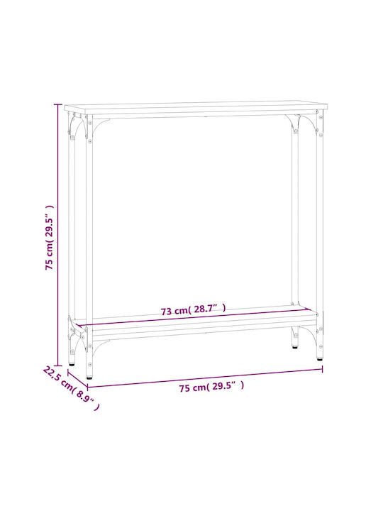Konsole Sonoma Δρυς L75xB22.5xH75cm