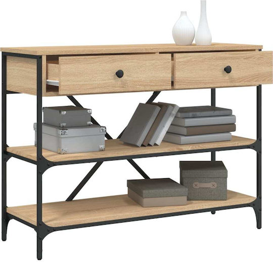 Console Table Wood & Metal Δρυς Sonoma L100xW34.5xH75cm