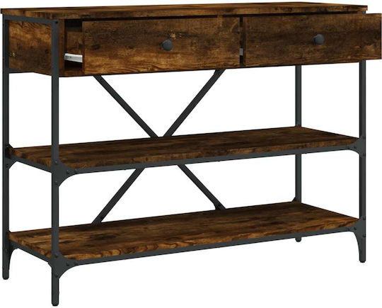 Console Table Wood & Metal Καπνιστή Δρυς L100xW34.5xH75cm