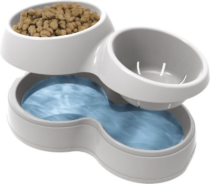 Bama Kunststoff Schalen Futter für Hund auf Basis von 2x in Weiß Farbe