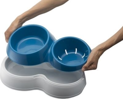 Bama Kunststoff Schalen Futter für Hund auf Basis von 2x in Weiß Farbe