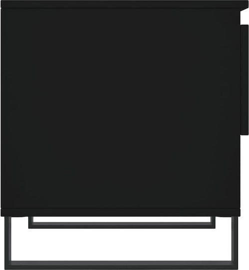 Masă Laterală Rectangulară Din Lemn Cu Sertare Neagră Lățime 50xLungime 46xÎnălțime 50cm