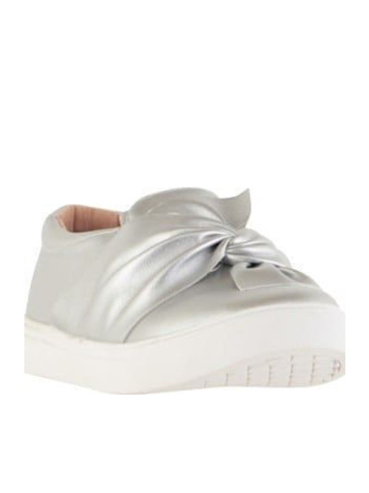 Kids Leather Ballerinas Silver