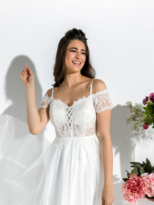 RichgirlBoudoir Maxi Wedding Dress Off-Shoulder White