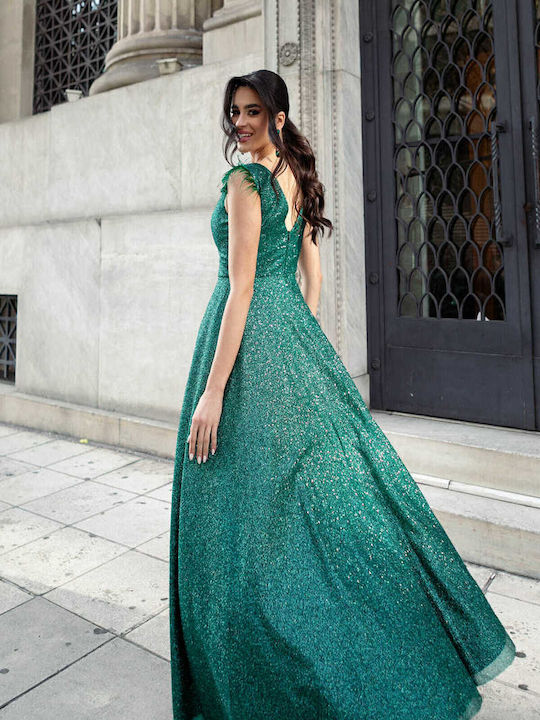Summer Maxi Dress for Wedding Christening Green 10155 005