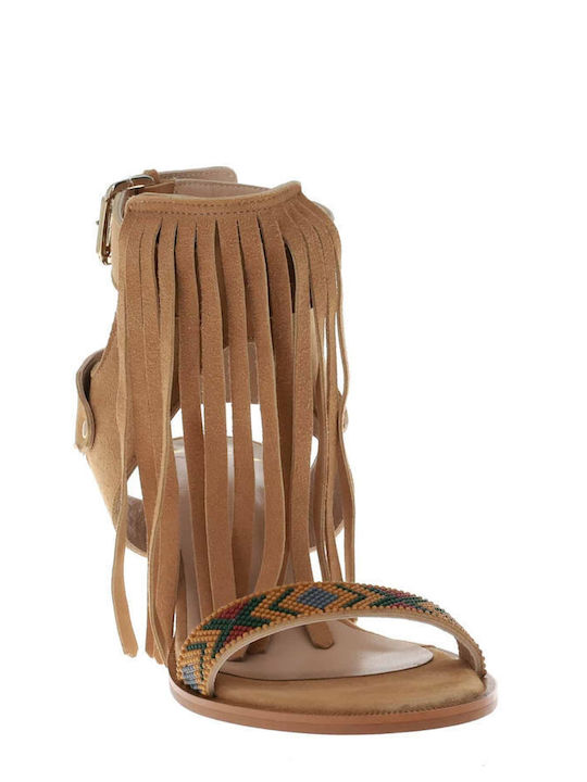 Suede Sandalen Tabac Braun