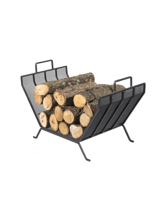 Viometal Metalic Coș Depozitare lemne 44x36x66cm Negru
