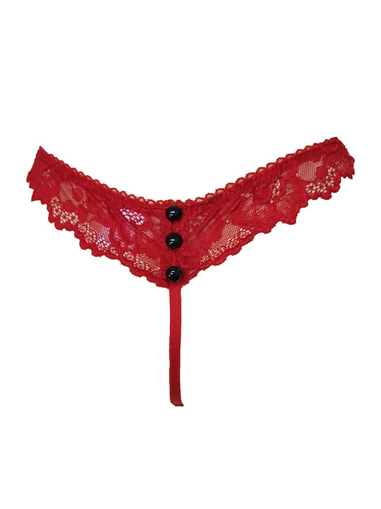 Fontana di Vita Women's Slip with Lace Red